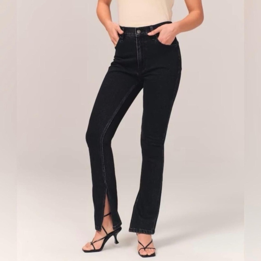Abercrombie Skinny High Rise Split Hem Jeans
